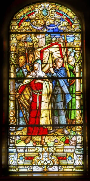 Kruisvaarders Glas Koning Sint Louis kathedraal New Orleans Louisiana — Stockfoto