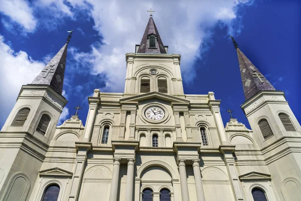 Fachada da Catedral de Saint Louis Nova Oreleans Louisiana — Fotografia de Stock