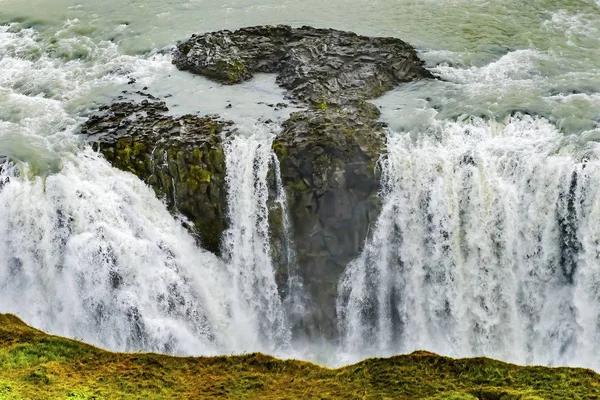 Величезний Водоспад Гульфосс Золотий Водоспад Ісландія Один Найбільших Водоспадів Європи — стокове фото
