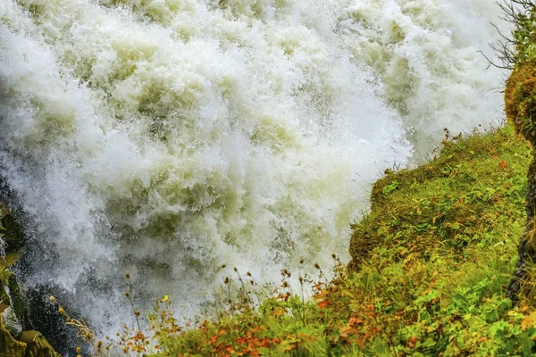 Obrovský Vodopád Gullfoss Golden Falls Golden Circle Island Jeden Největších — Stock fotografie