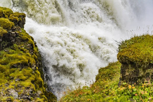 Огромный Водопад Галлфосс Золотой Водопад Исландия Один Крупнейших Водопадов Европы — стоковое фото