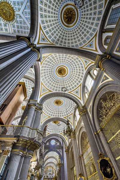 Puebla México Enero 2019 Basílica Ornada Colorida Catedral Techo Puebla —  Fotos de Stock