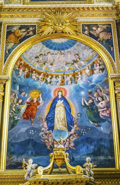 墨西哥普埃布拉 Puebla 2019年1月5日 圣母升天 圣母玛利亚 墨西哥普埃布拉大教堂 建于15至16世纪 — 图库照片
