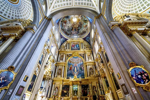 Puebla México Janeiro 2019 Basilica Colorful Virgin Mary Fresco Dome — Fotografia de Stock