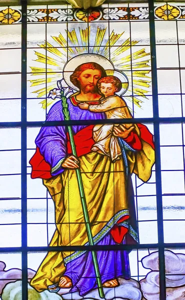 Puebla Meksiko Tammikuuta 2019 Värikäs Saint Joseph Isä Jeesus Lilja — kuvapankkivalokuva