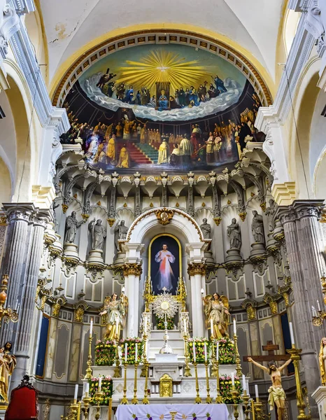 Puebla México Enero 2019 Basilica Altar Frescoes Compania Church Puebla — Foto de Stock