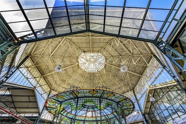 Colorato Vetrate Mercato Centrale Shopping Street Puebla Messico — Foto Stock