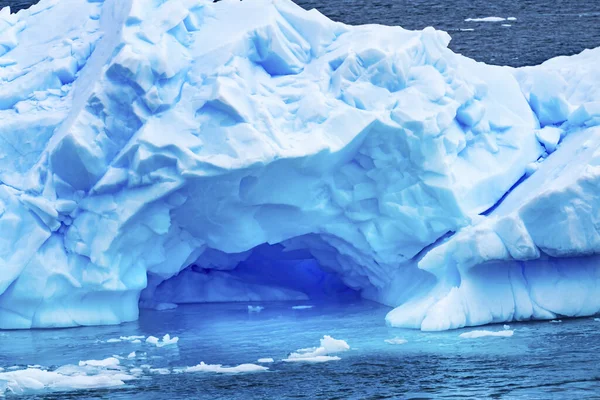 Iceberg Blue Cave Glaciers Dorian Bay Antarctic Peninsula Antarctica Glacier — Stock Photo, Image