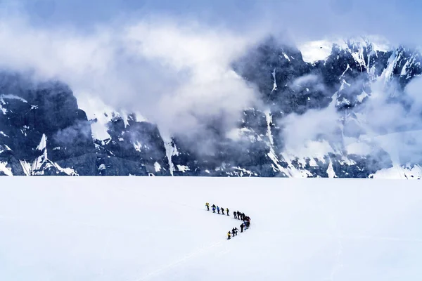 Damoy Point Antártida Agosto 2019 Excursionismo Con Raquetas Nieve Montañas — Foto de Stock