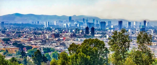 Vistas Catedral Edificios Zócalo Paisaje Urbano Puebla México — Foto de Stock