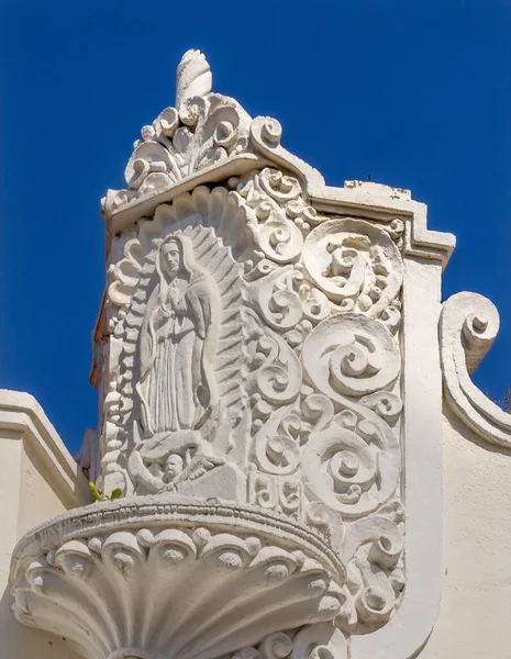 Guadalupe Decoración Edificio Colonial Puebla México Lugar Cristiano Más Sagrado —  Fotos de Stock