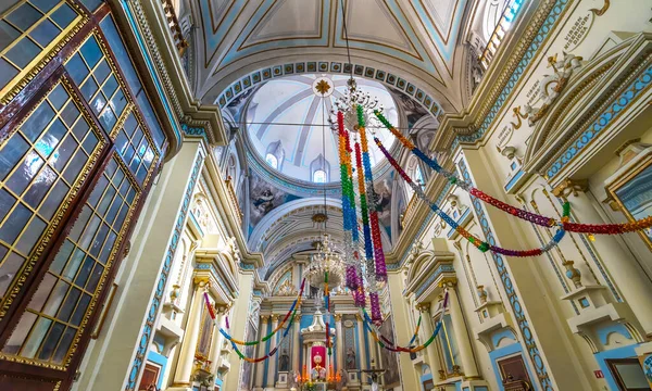 Puebla Meksika Ocak 2019 Renkli Altar Tavanı Iglesia Limpia Concepcion — Stok fotoğraf