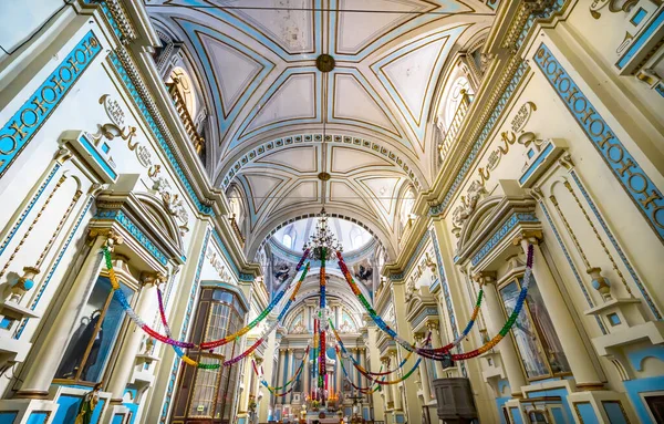 Puebla Mexico January 2019 Colorful Basilica Altar Ceiling Iglesia Limpia — Stock Photo, Image