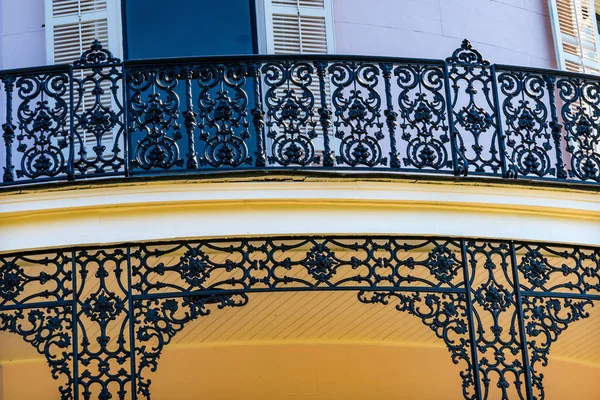 Black Wrought Iron Decorations Garden District New Orleans Louisiana — Stock Photo, Image