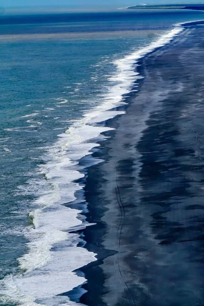 Reynisfjara Black Sand Beach South Shore Islandia Arena Obsidiana Negra — Foto de Stock