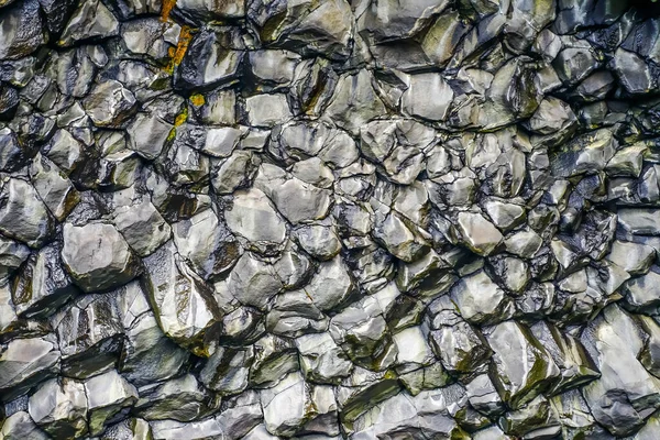 Gardar Basalt Säulen Abstrakter Hintergrund Reynisfjara Schwarzer Sandstrand Südufer Island — Stockfoto