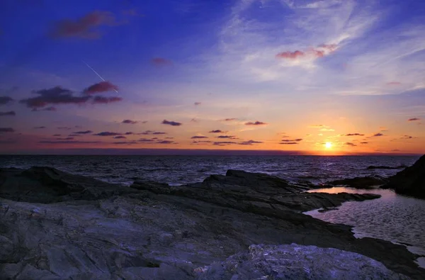 德文郡康沃尔郡的夕阳的天空 — 图库照片