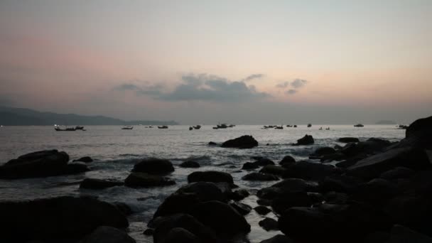 Escena del amanecer del océano Vietnam con sonido — Vídeo de stock