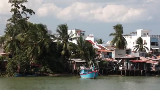 Riverside Time Lapse Clip River Cai Nha Trang Vietnam — Vídeos de Stock