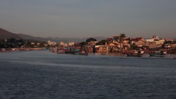 Riverside Time Lapse Clip River Cai Nha Trang Vietnam — Vídeos de Stock