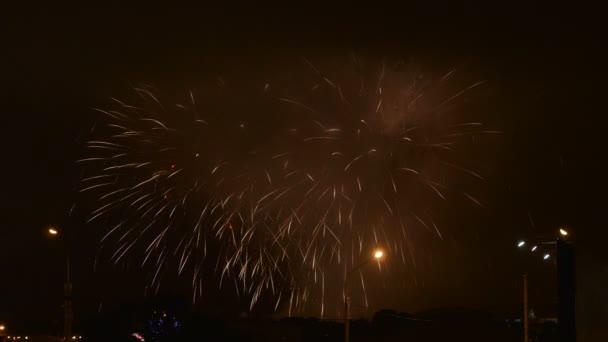 Fuegos artificiales en el día de la independencia — Vídeos de Stock