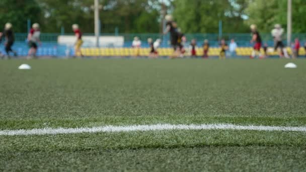 American football. Smooth and slow slider shot — Stock Video