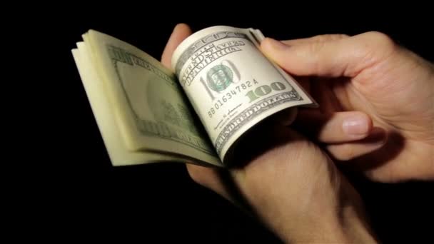 Contagem de dinheiro. Imagem de close-up — Vídeo de Stock