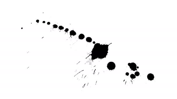 乾いた紙の上のインク ドロップ — ストック動画