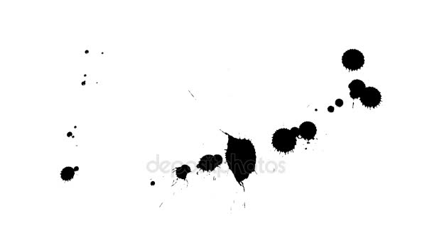 Schwarze Tinte tropft auf trockenes Papier. — Stockvideo