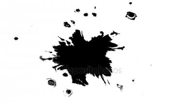 Siyah mürekkep kuru kağıt üzerinde damla.