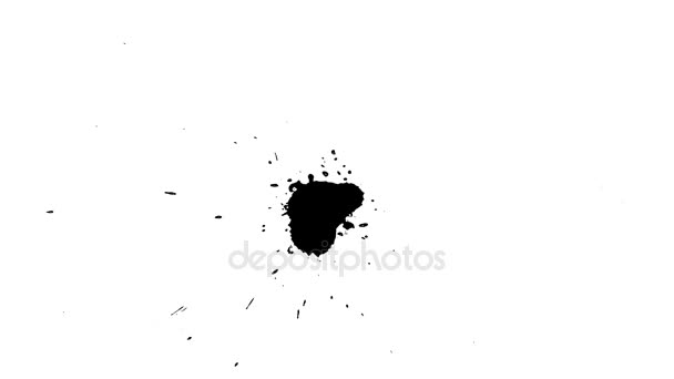 Černé inkousty kapka na suchý papír. — Stock video