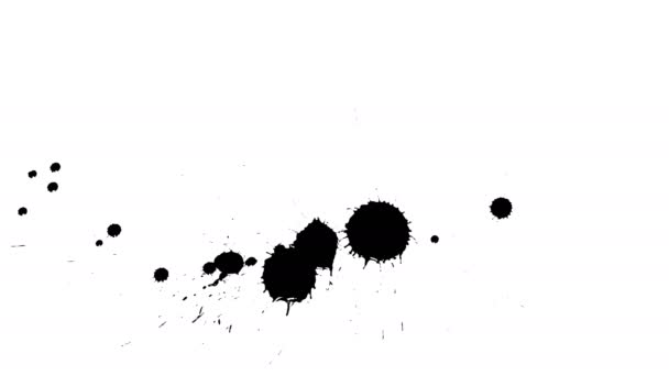 Fekete festékek csepp-száraz papírra. — Stock videók