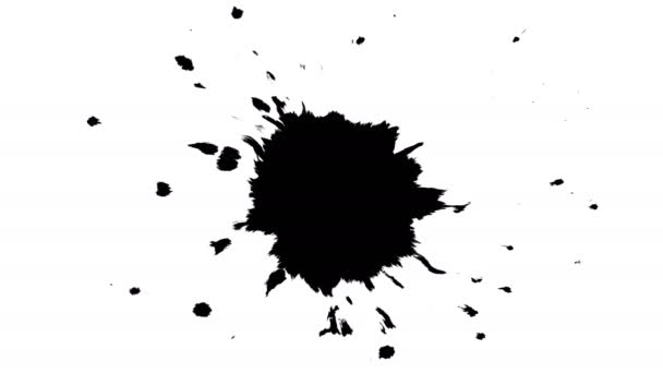 Encres noires tombent sur papier sec . — Video