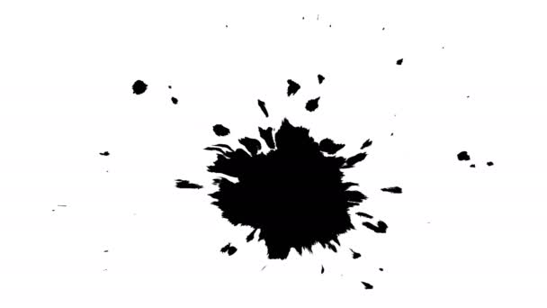 Tintas negras caen sobre papel seco . — Vídeos de Stock