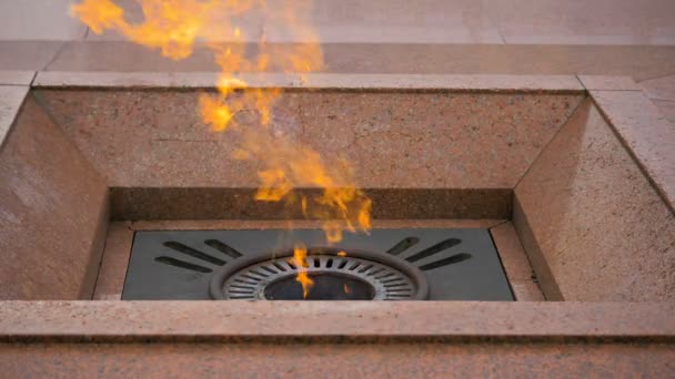 Eternal flame on the Victory Square in Minsk, Belarus - slowmotion 180 fps — Stock Video