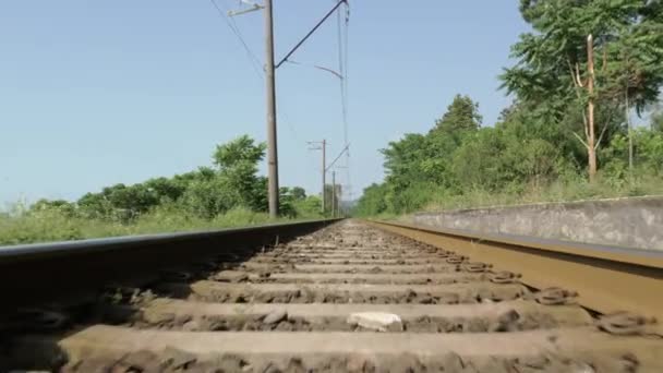 Railway in hot summer. Georgia — Stock Video
