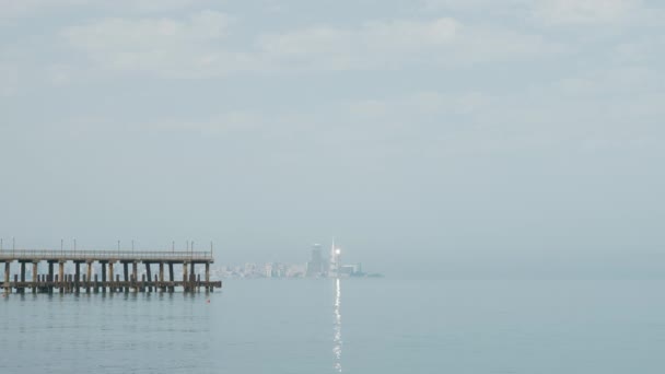 Línea costera en el Mar Negro. Batumi, Georgia — Vídeos de Stock