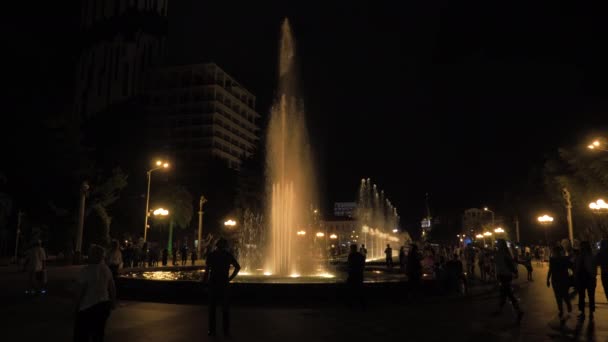 Fuente en la noche - Georgia — Vídeo de stock