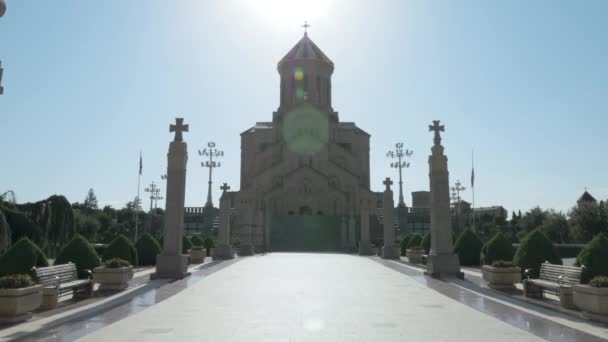 Holy Trinity Cathedral of Tbilisi Tsminda Sameba - Georgia — Stock Video