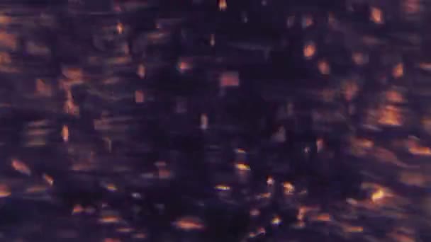 Des particules d'or abstraites avec un bokeh flou et déconcentré bouge chaos, flocons de neige — Video