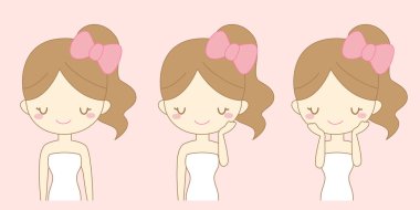 çizgi film kız yüzünü bakım 