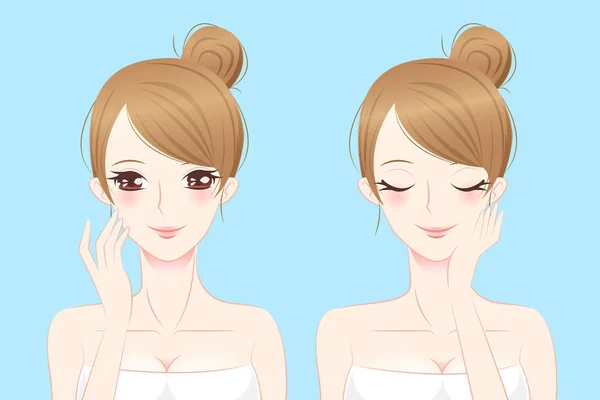 Cartoon Schönheit Frau mit Make-up — Stockvektor