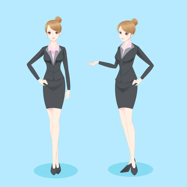 Businesswoman show something to you — Stock Vector