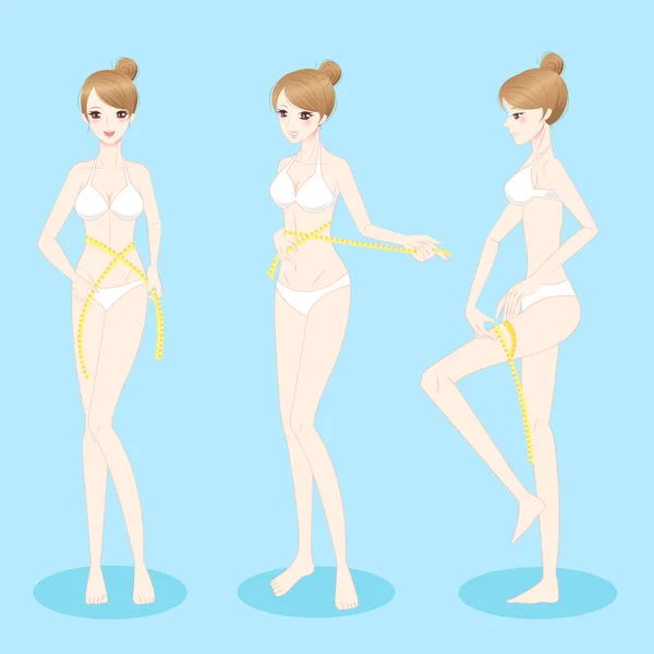 女人措施腰部和腿部 — 图库矢量图片
