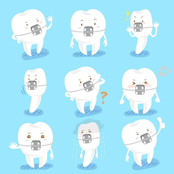 Zahnspange macht Emotionen — Stockvektor