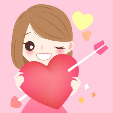 Kız tutun kırmızı kalp 