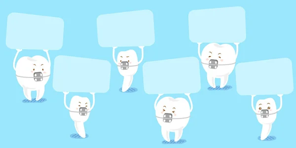 Orthèse d'usure dentaire prendre panneau d'affichage — Image vectorielle