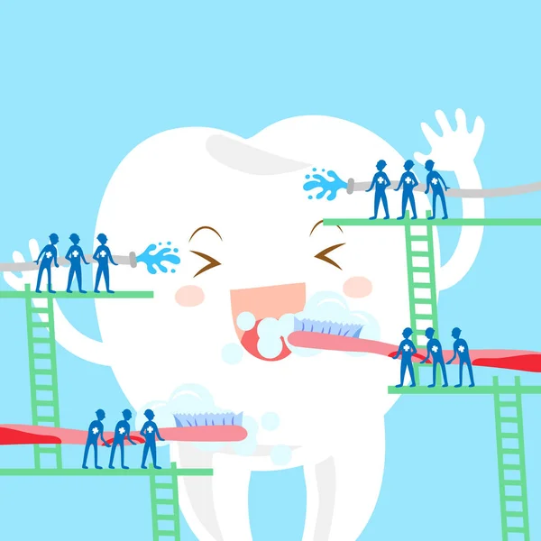 Cepillo y lavado de dientes blancos — Archivo Imágenes Vectoriales