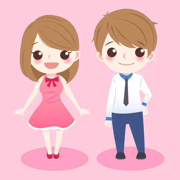 Dibujos animados pareja sonrisa a usted — Vector de stock