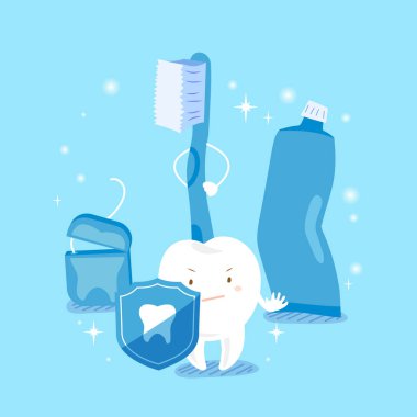 sevimli çizgi diş sağlık kavramı